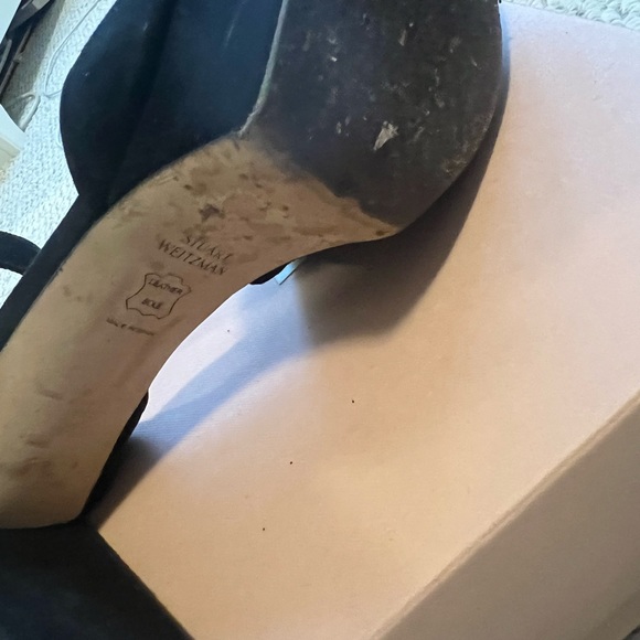 Stuart Weitzman platform shoes black suede size 8.5 used! - Picture 11 of 11